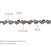 Hipa 12 Inch Chain 3/8 LP .050 45 DL For S45 JonCutter PP G2500 Remington EL-1 RM4040 107709-01 075703L Electric Chainsaw Echo CS271T